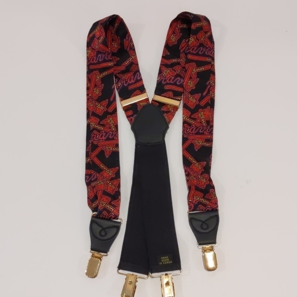 VINTAGE Atlanta Braves silk suspenders baseball
